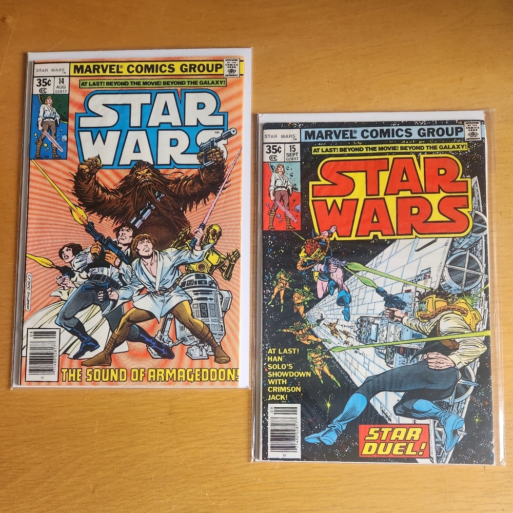 Star Wars #14 & #15, 1970s Marvel comic books (Lot of 2)
